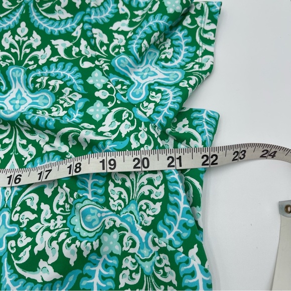 Talbots Plus Effortless Jersey Shift Dress Blue Green Medallion Size 1X New - Picture 10 of 11